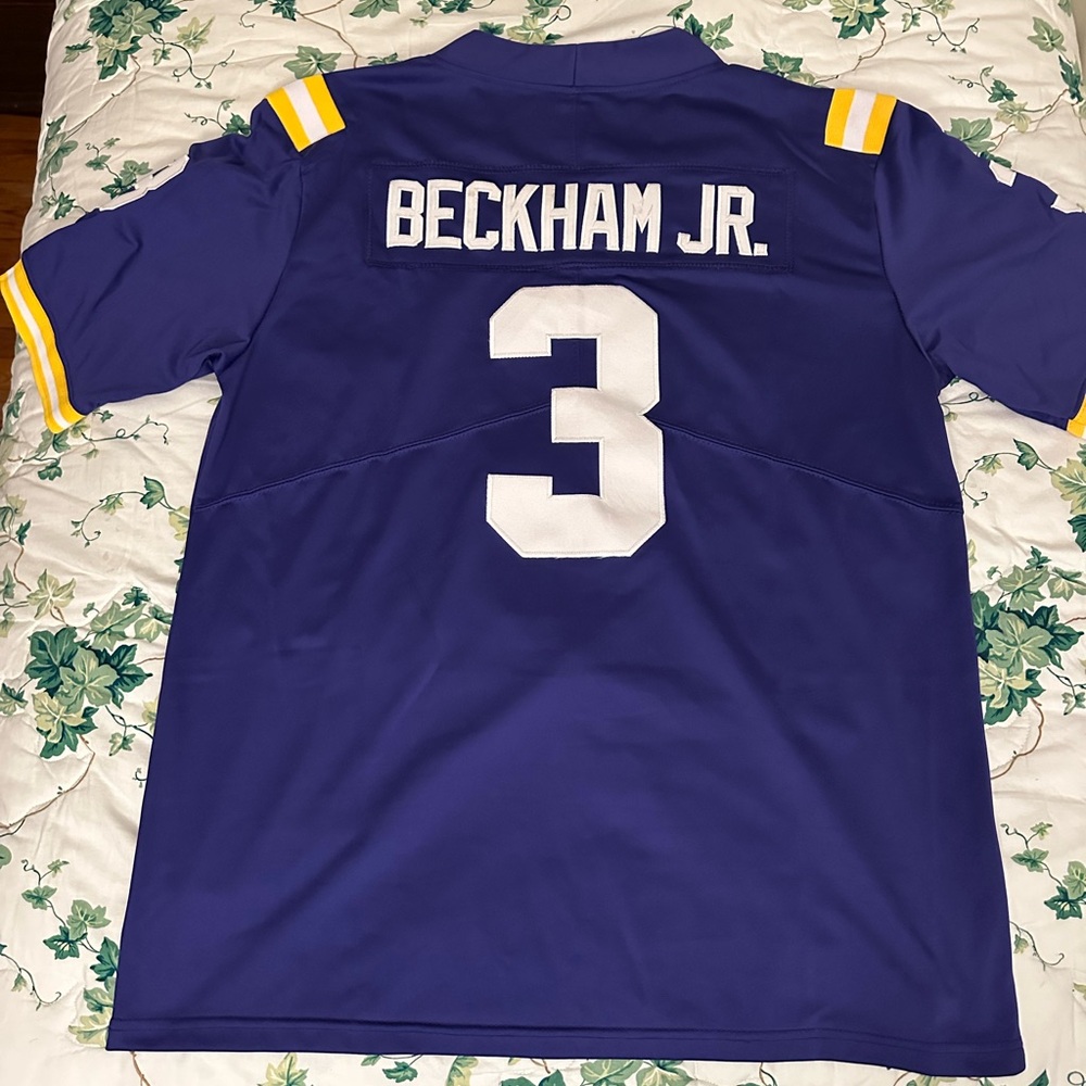 Men's Nike Odell Beckham Jr Purple LSU Tigers Game Jersey - Picture 2 of 2
